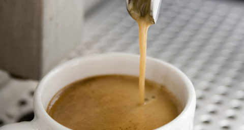 cup of coffee being made