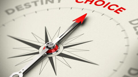 Compass with the arrow pointing to the word Choice